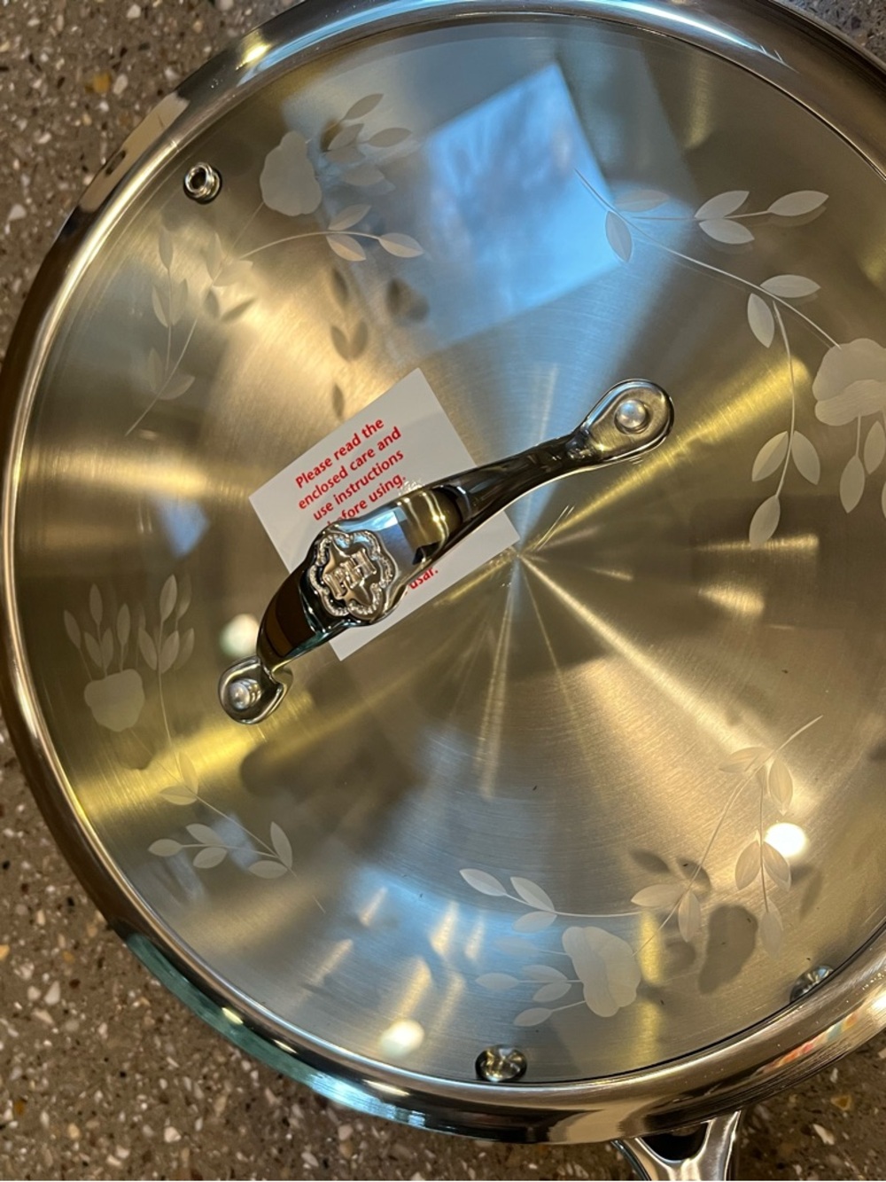 Princess House Professional Stainless Steel Frying Pan - Silver and blue - Picture 3 of 6